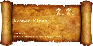 Kroner Kinga névjegykártya